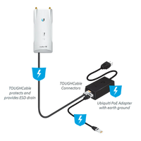 Inyector PoE Ubiquiti 15VDC vista lateral – Casher Group Chile 3