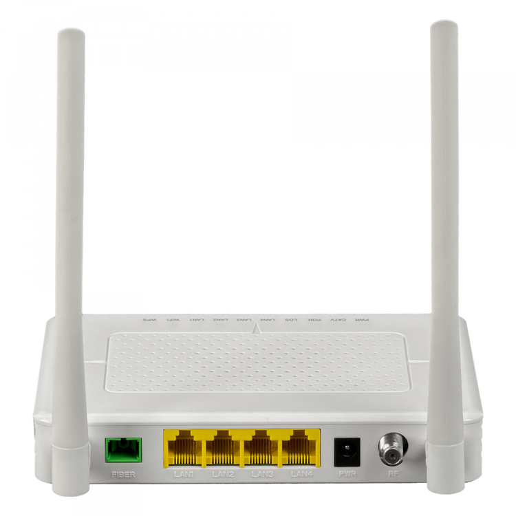 ONU GPON CATV Wolck WK-3804CW 4GE WiFi N300 vista principal – Casher Group Chile