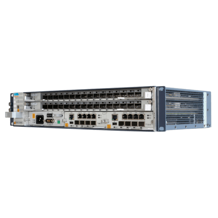 OLT ZTE ZXA10 C620 Chasis 2U 2 Tarjetas 16 PON GPON XGS-PON 32 Puertos 2048 Usuarios – Vista frontal Casher Group Chile