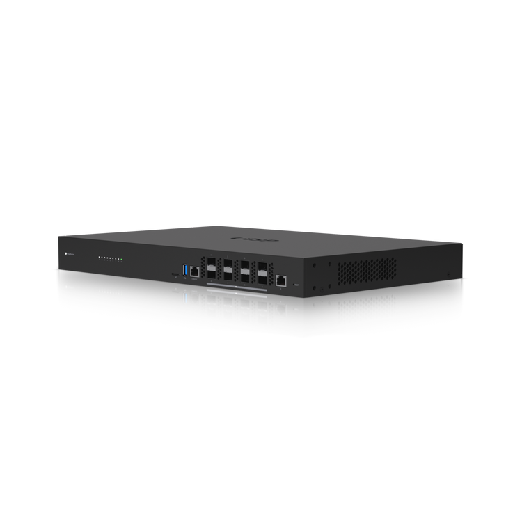 Router Ubiquiti EdgeRouter Infinity ER-8-XG vista frontal 8 puertos SFP+ 10G Rack 1U – Casher Group Chile