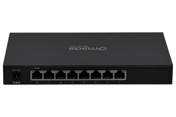 Switch Smart TP-Link TL-SG2008 8 Puertos Gigabit L2 VLANs QoS ACL LACP SNMP Fanless 6,42W – Vista frontal Casher Group Chile