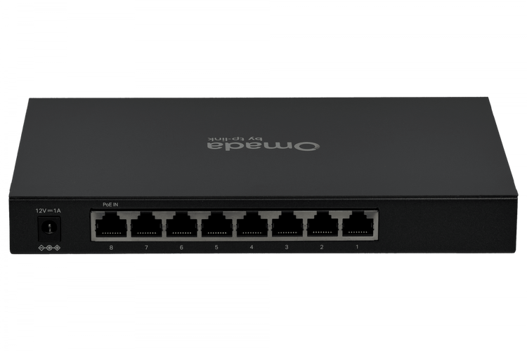 Switch Smart TP-Link TL-SG2008 8 Puertos Gigabit L2 VLANs QoS ACL LACP SNMP Fanless 6,42W – Vista frontal Casher Group Chile