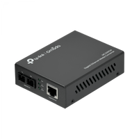 Convertidor de Medios TP-Link MC200CM Gigabit 1000Mbps SC/UPC Multimodo 850nm 550m RJ45 Plug&Play – Vista frontal Casher Group Chile 1