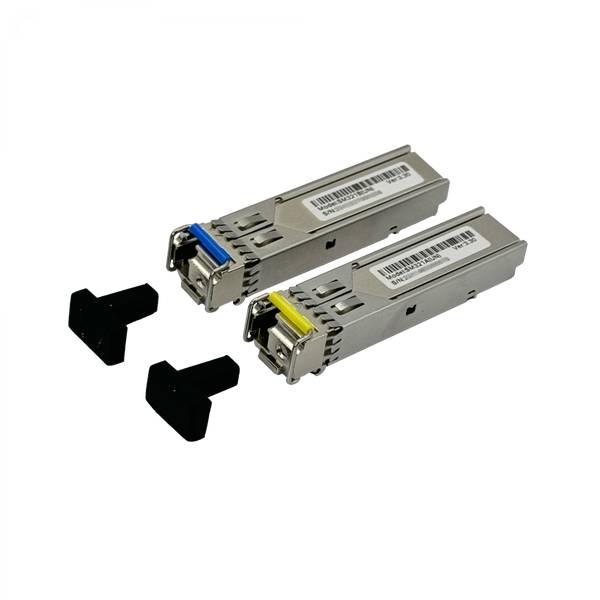 Par SFP WDM Bidireccional TP-Link TL-SM321A/B Gigabit 1.25Gbps SM 9/125μm LC/UPC 20km 1550/1310nm – Vista par completo Casher Group Chile
