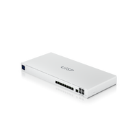 Router Ubiquiti UISP-R-Pro vista frontal 9 puertos GbE 4 SFP+ 10G rack 1U – Casher Group Chile 1