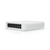 Switch Ubiquiti UniFi USW-Lite-16-PoE vista frontal rack – Casher Group Chile 1